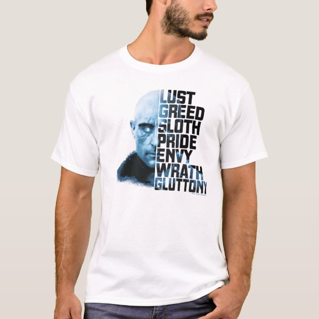 Camiseta ¡SHAZAM! | Gráfico de Dr. Sivana Seven Morly Sins (Anverso)