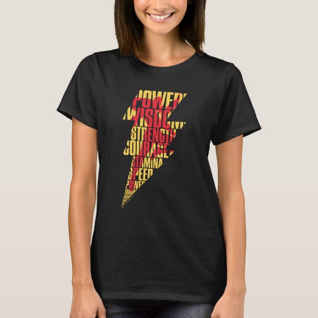Camiseta ¡SHAZAM! | Shazam Abilities Lightning Graphic (Anverso)