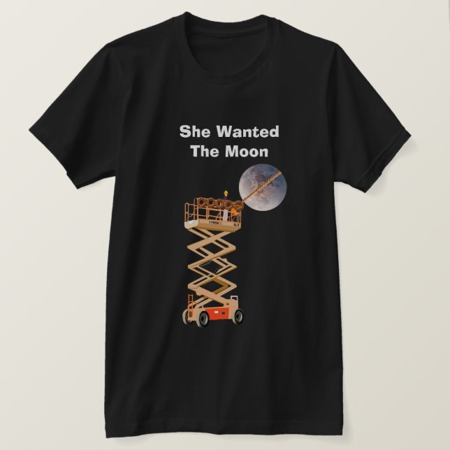 Camiseta She Wanted the Moon Black T-Shirt (Anverso del diseño)