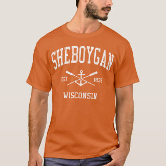Camiseta Sheboygan Wi Crossed Oars Boat Anchor Sports frien