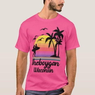 Camiseta Sheboygan Wisconsin Retro Sunset