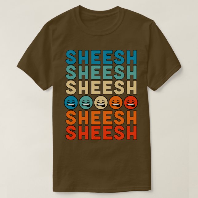 Camiseta Sheeesh Sheesh Bussin Funny Gen Z Jerga Retro Vint (Diseño del anverso)