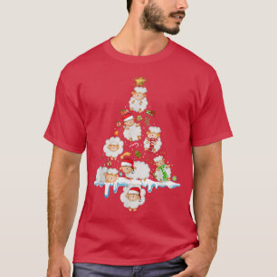 Camiseta Sheep Christmas Tree Led Sheep Santa Jingle Bell C