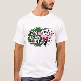 Camiseta Sheep Eating Flower Saying “On Vegan Diet” 