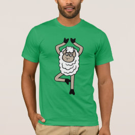 Camiseta Sheep Tired Exhausted Sad Yoga Tree Pose Vrksasana