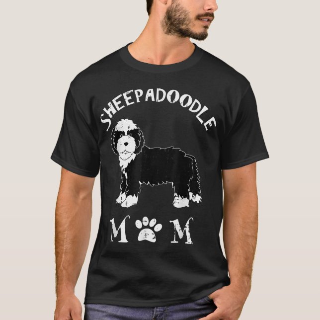 Camiseta Sheepadoodle Mom Puppy Mascota Animal Perro Lover  (Anverso)