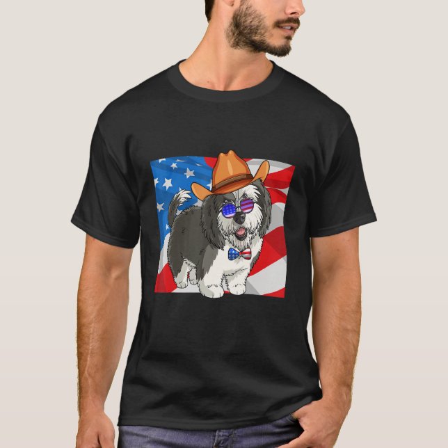 Camiseta Sheepadoodle Patriotic Merica 4th Of July American (Anverso)