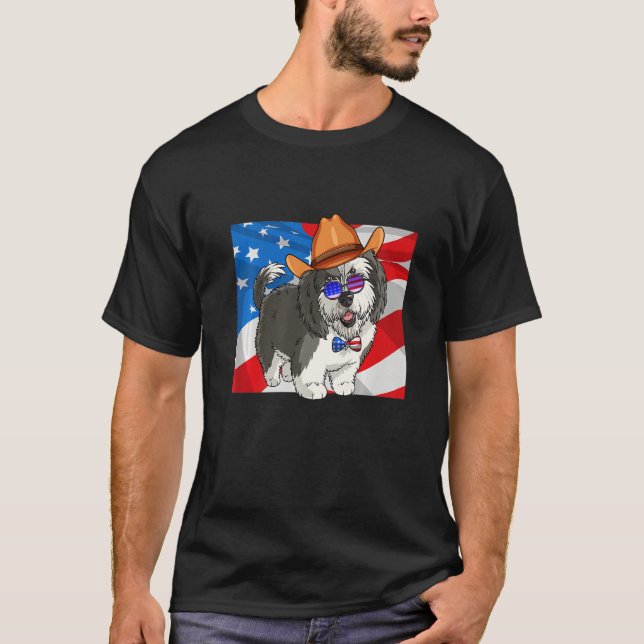 Camiseta Sheepadoodle Patriotic Merica 4th Of July American (Anverso)