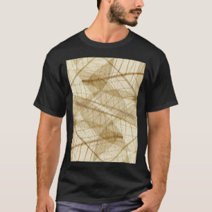 Camiseta Sheer Cream Beige Lace Leaves