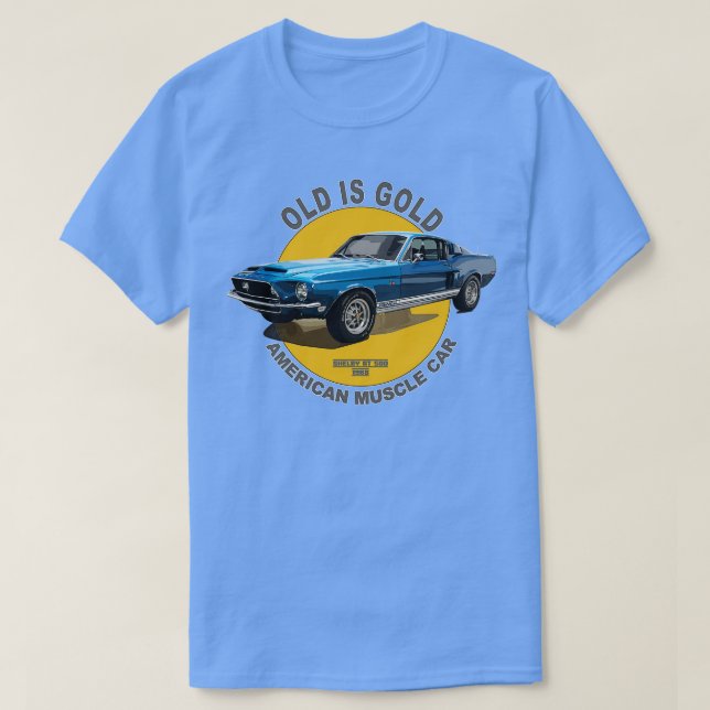 Camiseta Shelby 500 American Muscle 60s 70s Old is Gold (Diseño del anverso)