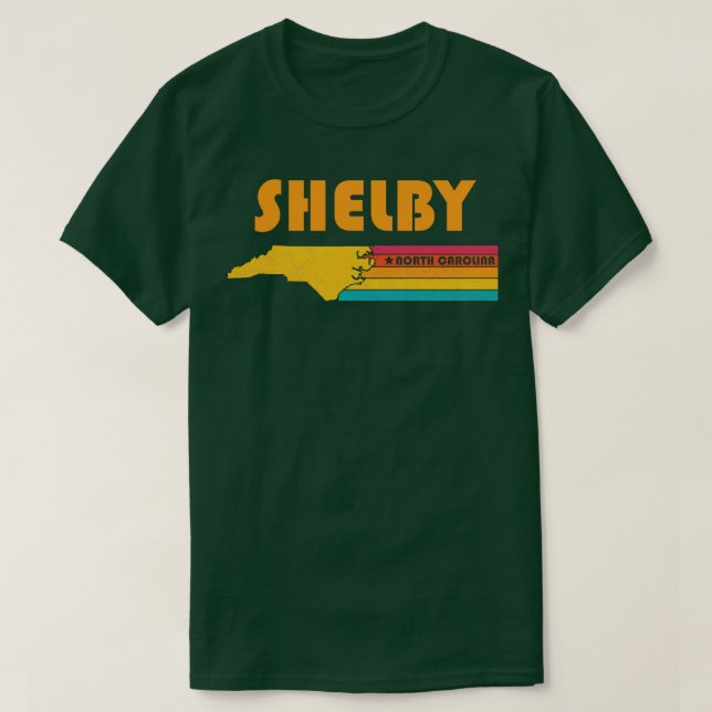 Camiseta Shelby North olina Vintage Distresres Souvenir (Diseño del anverso)