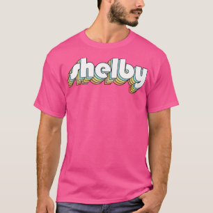 Camiseta Shelby Retro Estilo de tipografía arcoiris oscuro