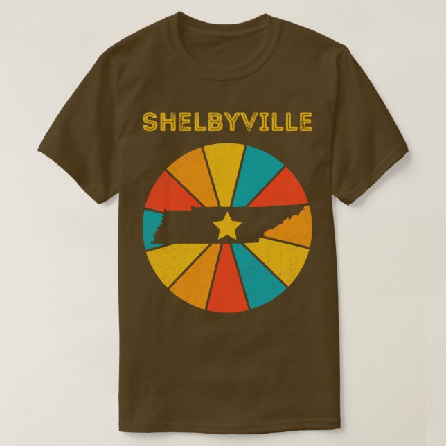 Camiseta Shelbyville Tennessee Vintage Distresage Souvenir (Diseño del anverso)