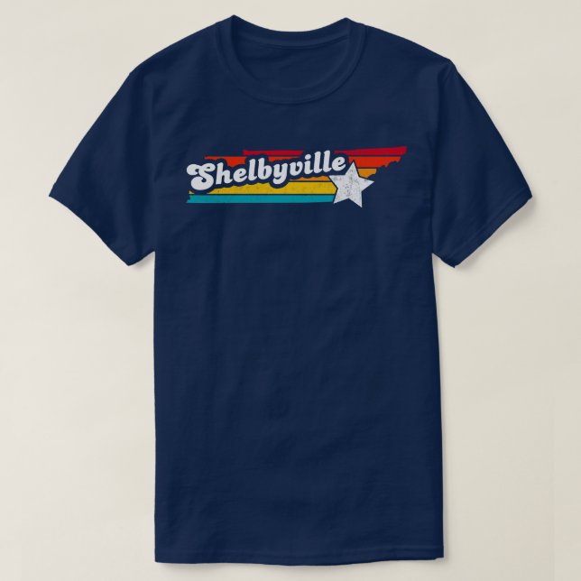 Camiseta Shelbyville Tennessee Vintage Distresage Souvenir (Diseño del anverso)