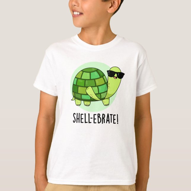 Camiseta Shell-ebrate Funny Tortoise Animal Pun (Anverso)