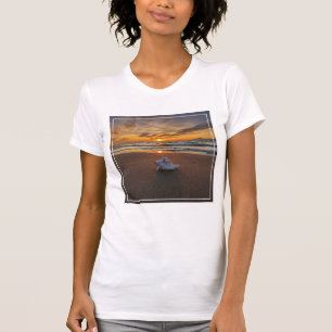 Camiseta Shell En La Playa Al Amanecer Isla Kos