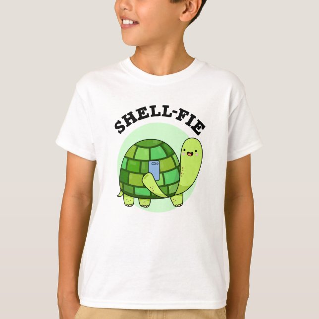 Camiseta Shell-fie Funny Tortoise Selfie Pun (Anverso)