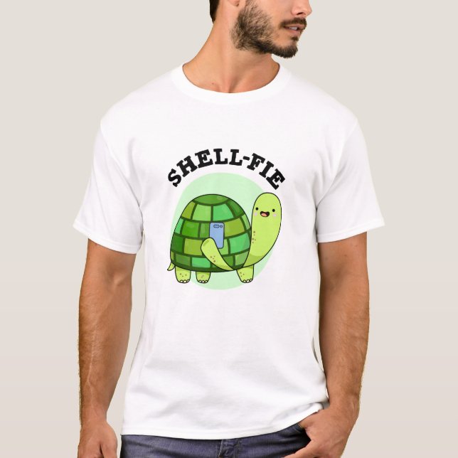 Camiseta Shell-fie Funny Tortoise Selfie Pun (Anverso)
