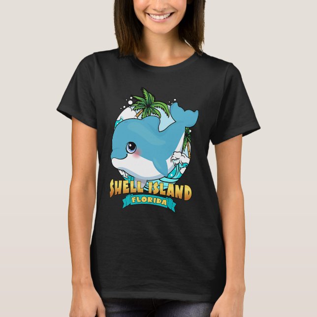 Camiseta SHELL ISLAND FLORIDA Cute Baby Dolphin Beach Soubl (Anverso)