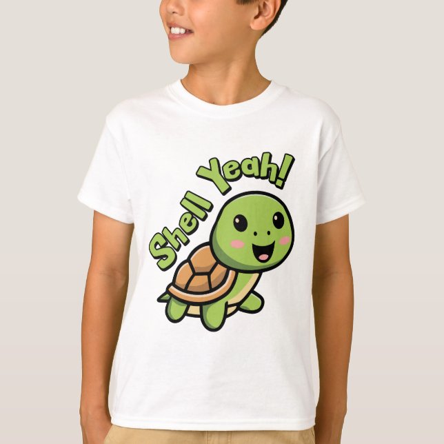 Camiseta ¡Shell Yeah! El Personalizado De Tortuga Cuta Es P (Anverso)