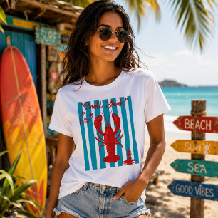 Camiseta "Shell Yeah!" Nautical Red Lobster Coastal Summer