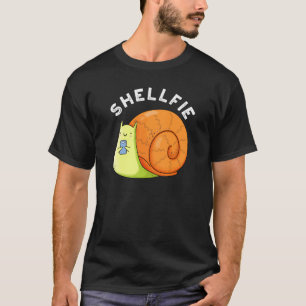 Camiseta Shellfie Funny Snail Selfie Pun Dark BG