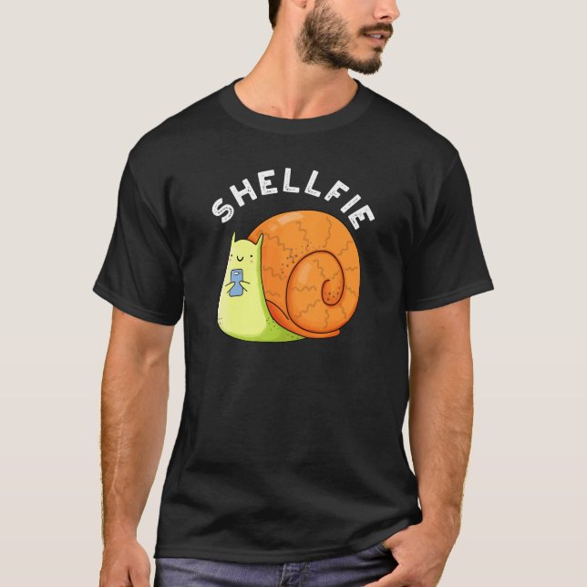 Camiseta Shellfie Funny Snail Selfie Pun Dark BG (Anverso)
