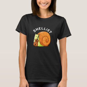 Camiseta Shellist Funny Snail Cello Pun Dark BG