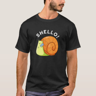 Camiseta Shello Funny Snail Teléfono Pun Dark BG