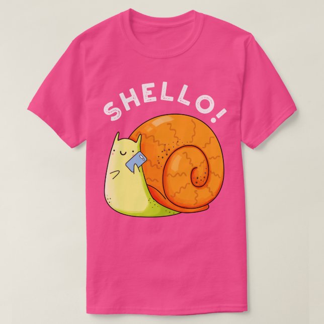 Camiseta Shello Funny Snail Telephone Pun (Diseño del anverso)