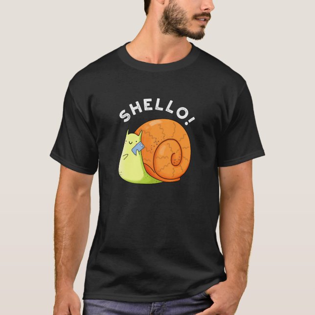 Camiseta Shello Funny Snny Cellphone Pun Dark BG (Anverso)
