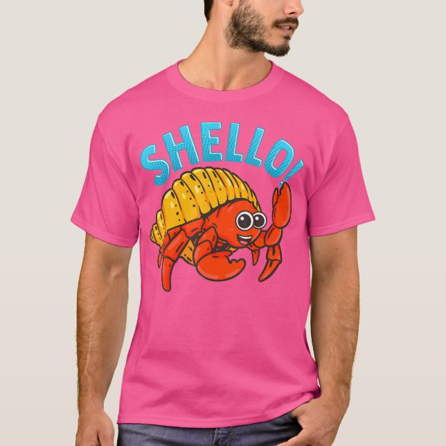 Camiseta Shello Shellfish Pun Funny Hermit Crab Sea Shell F (Anverso)