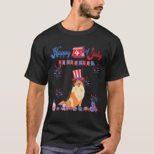 Camiseta Sheltie 4 de julio Independencia de Shetland Sheep