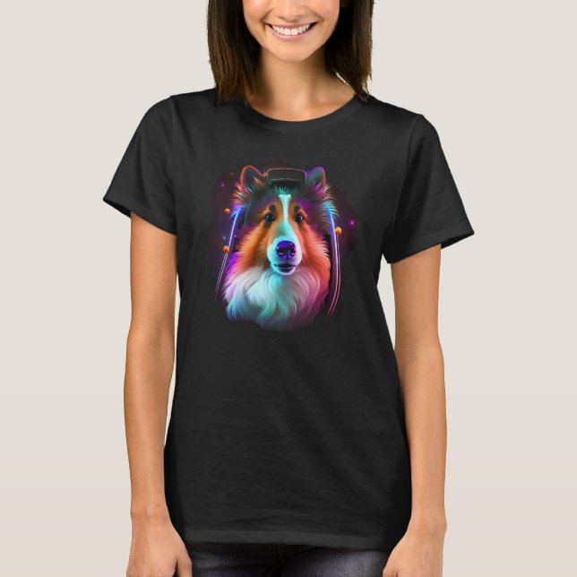 Camiseta Sheltie Astronaut Dog Outer Space Shetland Sheepdo (Anverso)