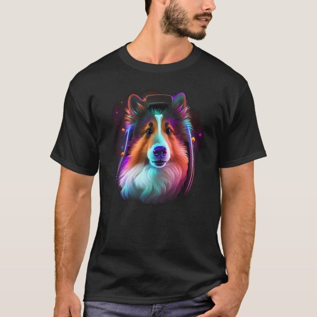 Camiseta Sheltie Astronaut Dog Outer Space Shetland Sheepdo (Anverso)