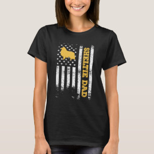 Camiseta Sheltie Dad Dad US Flag Sheltie Owner Shetland She