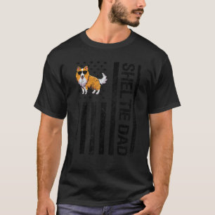 Camiseta Sheltie Dad Dad USA Flag Funny Shetland Sheepdog O