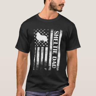 Camiseta Sheltie Dad Ee. Uu. Flag Sheltie Dueño Shetland Sh