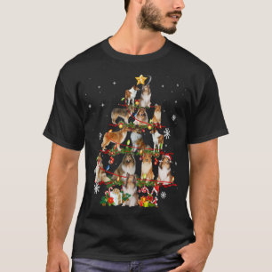Camiseta Sheltie Dog Christmas Tree Enfoca Divertidas Navig