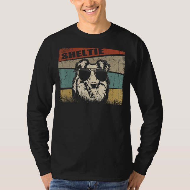 Camiseta Sheltie Dog Guay Estilo retro simple (Anverso)