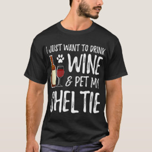 Camiseta Sheltie Dog Lover Wine Funny Dog Mom Gift