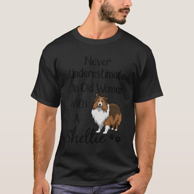 Camiseta Sheltie Gige A La Vieja Y Sheltie Funny Sheltie M (Anverso)