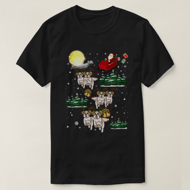 Camiseta Sheltie Graciosos Navidades de renos Moon Santa Do (Diseño del anverso)