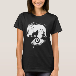 Camiseta Sheltie Halloween Costume Moon Silhouette Asombros