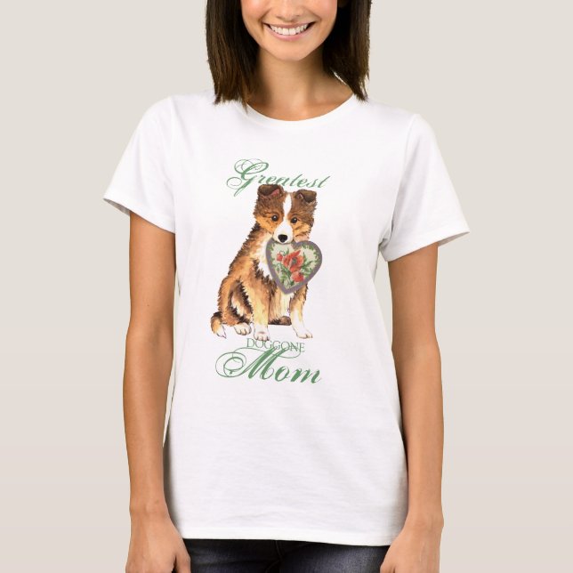 Camiseta Sheltie Heart Mom (Anverso)