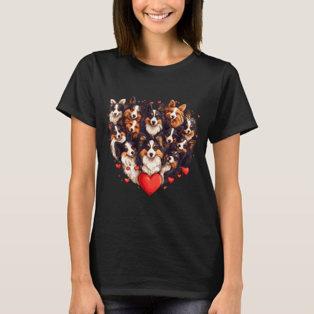 Camiseta Sheltie Heart-shaped Cute Sheltie Dog Lover Men Wo (Anverso)