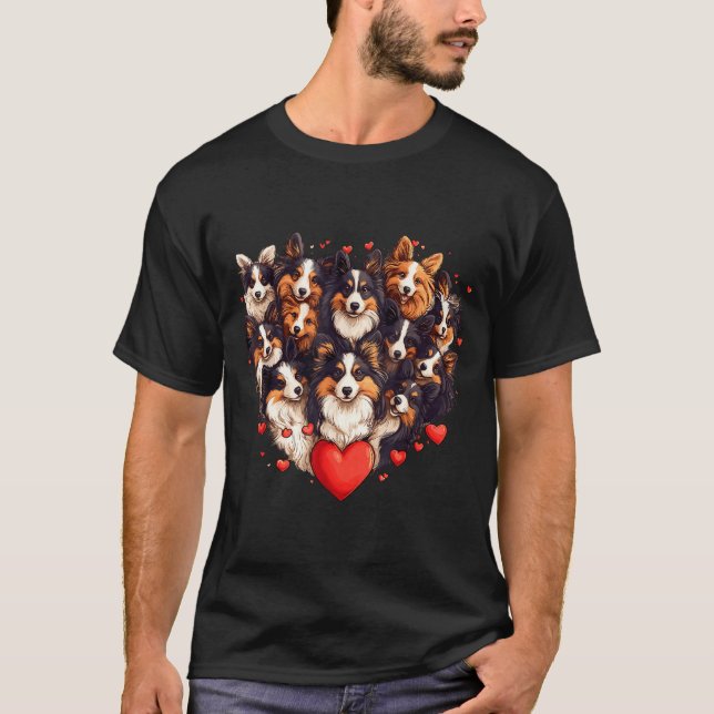 Camiseta Sheltie Heart-shaped Cute Sheltie Dog Lover Men Wo (Anverso)