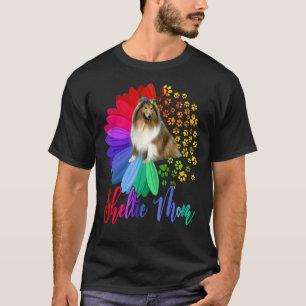 Camiseta Sheltie Mamá mitad girasol Sheltie Perro de madre