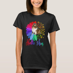Camiseta Sheltie Mamá mitad girasol Sheltie Perro de madre
