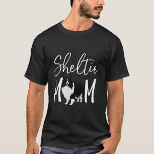 Camiseta Sheltie Mom Diun Bi Black Shells Shetland Sheepdo